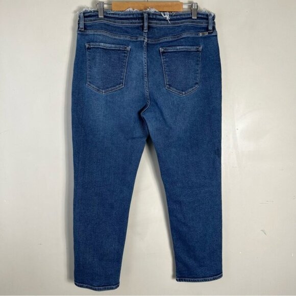 KanCan Women’s 32 High Rise Rolled Hem Boyfriend Jean Blue Stretch Distressed - Picture 3 of 12